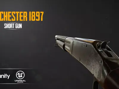 WINCHESTER 1897 Low-poly 3D model