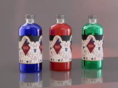 Perfume Bottle Amour with Label Cosmetic Product Packaging Free 3D model