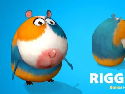 Hamster Mouse Lowpoly Low-poly 3D model