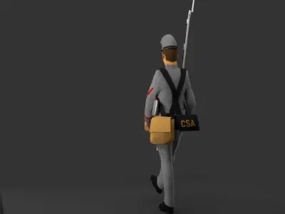 CIVIL WAR SOLDIERS Low-poly 3D model