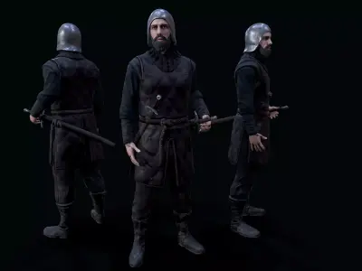 Stark soldier Low-poly 3D model