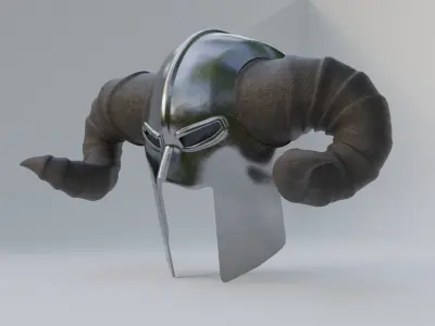 Viking Style Warrior Helmet Low-poly 3D model