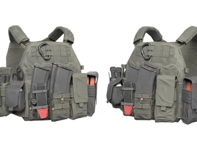 MILITARY WAS DCS Plate Carrier Vest V3 Low-poly 3D model