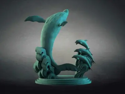 Protect the environment marine whale sculpture  3D model