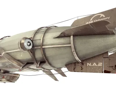 Steampunk Multi-Functional Airship Low-poly 3D model