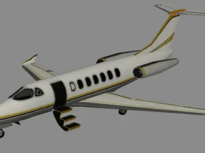 Private Jet Low-poly 3D model