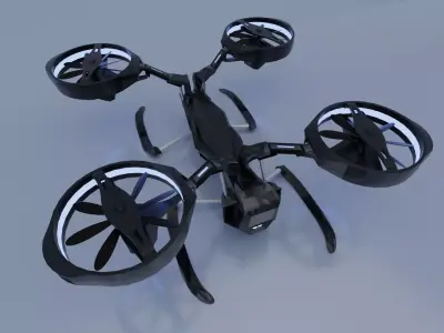 Drone Quadcopter Low-poly 3D model