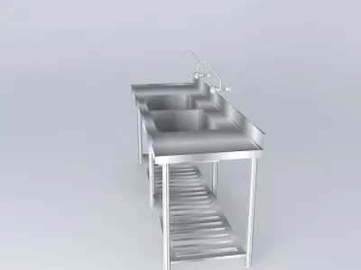 Kit 222 Bench Steel 2 Cubas  Alex Marques Free 3D model