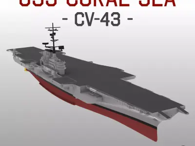 USS CORAL SEA CV43 aircraft carrier print ready model 3D print model