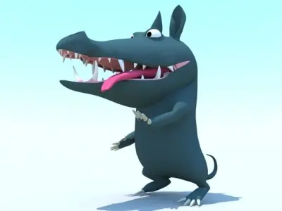 Cartoony Crocodile  3D model