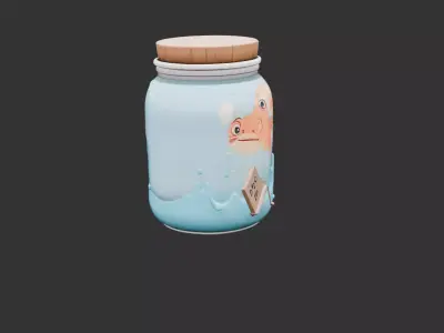 Fish in a Jar Low-poly 3D model