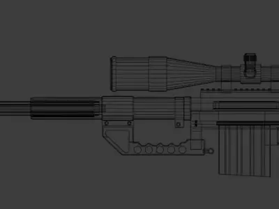 Intervention sniper rifle Free 3D model