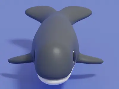 Cartoon Cute Whale 3D model