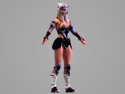 Valkyrie female character in armor 3D model
