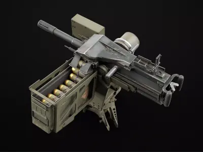 Burya Grenade Launcher Turret for Mk 19 Low-poly 3D model