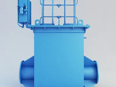 Two way tap 250mm Low-poly 3D model