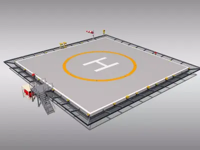 Square Heliport 3D model