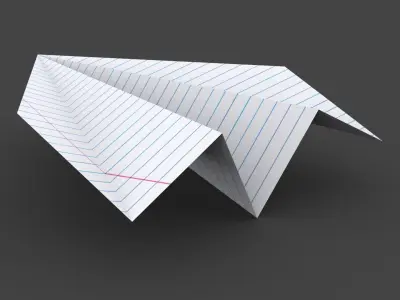 TOYS-002  Paper Jet Plane Low-poly 3D model