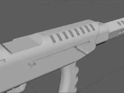 Low Poly Mini Machine Gun Stylized Compact Weapon 3D Model Free low-poly 3D model