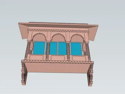 indian jodhpuri stone jharokha 3d modal 3D model