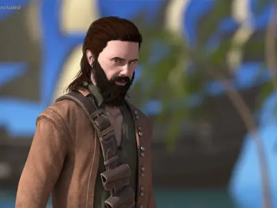 Rogue Pirate Man with Sabers 3D model