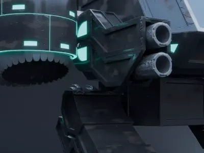 Game Ready Sci Fi Mech Robot Rigged PBR Low-poly 3D model