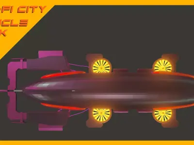 Scifi City Vehicles Asset Pack Low-poly 3D model