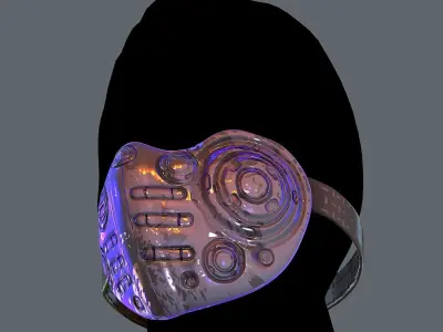 Gas mask helmet 3d model scifi Low-poly  Low-poly 3D model 577