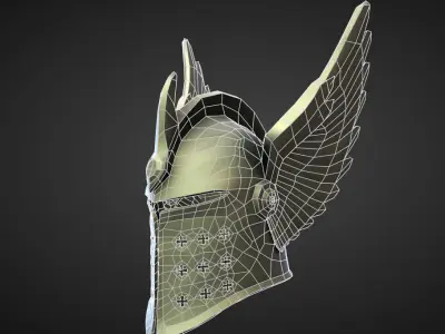 HELMET12 high and low poly Low-poly 3D model