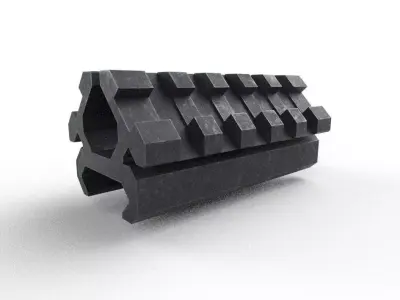 Rail Double M02 Low-poly 3D model