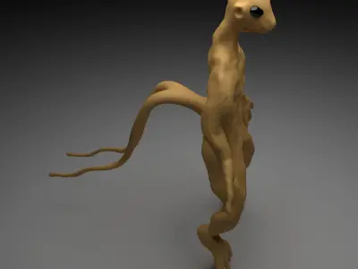 Alien Reptile 1 - Material e Free low-poly 3D model