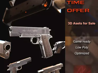 Colt 1911 3D model Low-poly 3D model