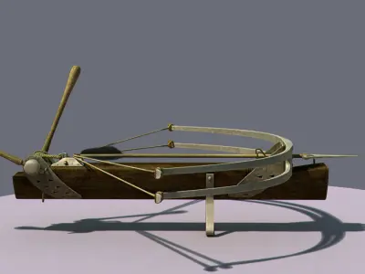 Arballista bow and arrow Low-poly 3D model
