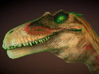 Dakotaraptor Low-poly 3D model