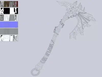 Orc axe Low-poly 3D model order