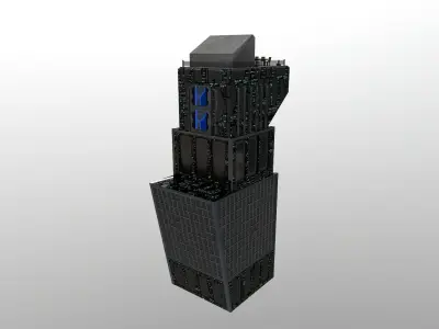 Cyberpunk City - Building 19 - Sub Coin Skyscraper Low-poly 3D model