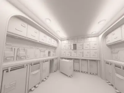 Kitchen by airplane 3D model