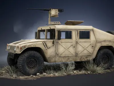 HMMWV M998 Humvee Low-poly 3D model