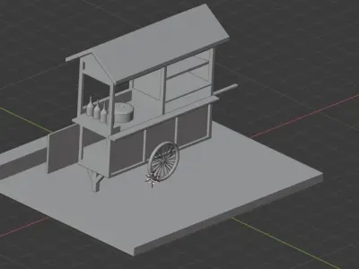 chicken noodles cart Free 3D model