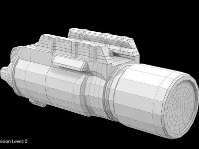 Pistol Flashlight X300 Low-poly 3D model