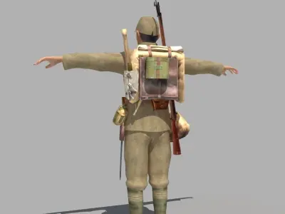 WWII Japanese Soldier 01 3D model