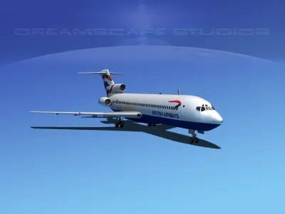 Boeing 727-200 British Airways 3D model