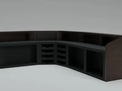 Modern Wooden Reception Desk Low-poly 3D model