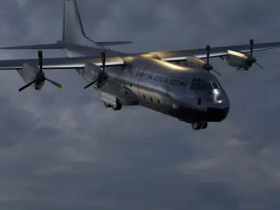 YC-130 Hercules Prototype 1950s Stylized Low-Poly Plane Low-poly 3D model