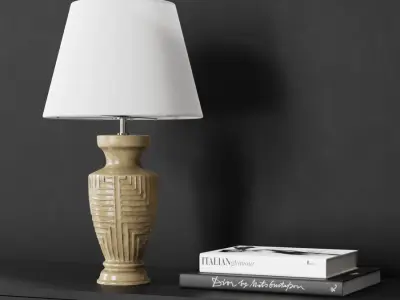  Eno Ceramic Arrius Rome Shade Lamp Model, Beige 