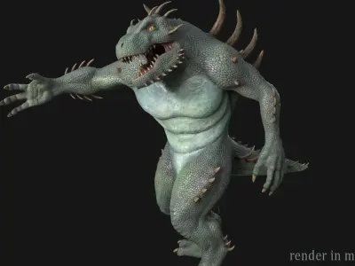 Huge lizard monster2 Low-poly 3D model
