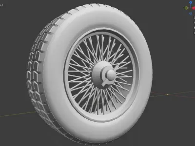 Classic wheel lowpoly for car modeling 3D model