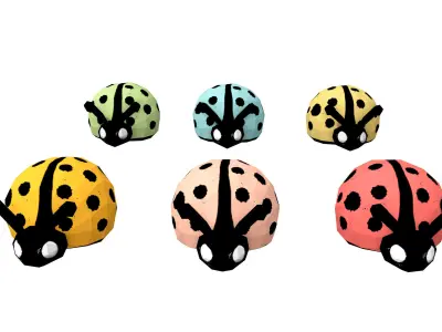 Cartoon Ladybugs -LOW POLY Low-poly 3D model
