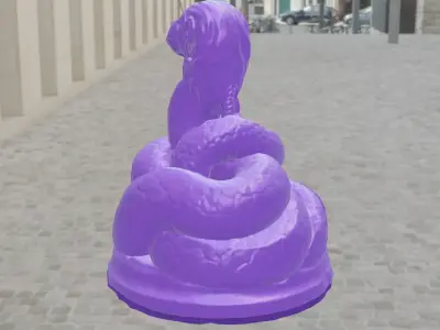 Plastic snake for decoration Low-poly 3D model