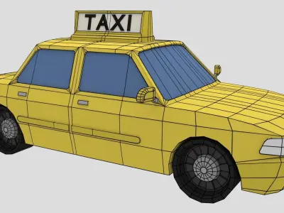 NYC taxi - Low Poly Free low-poly 3D model